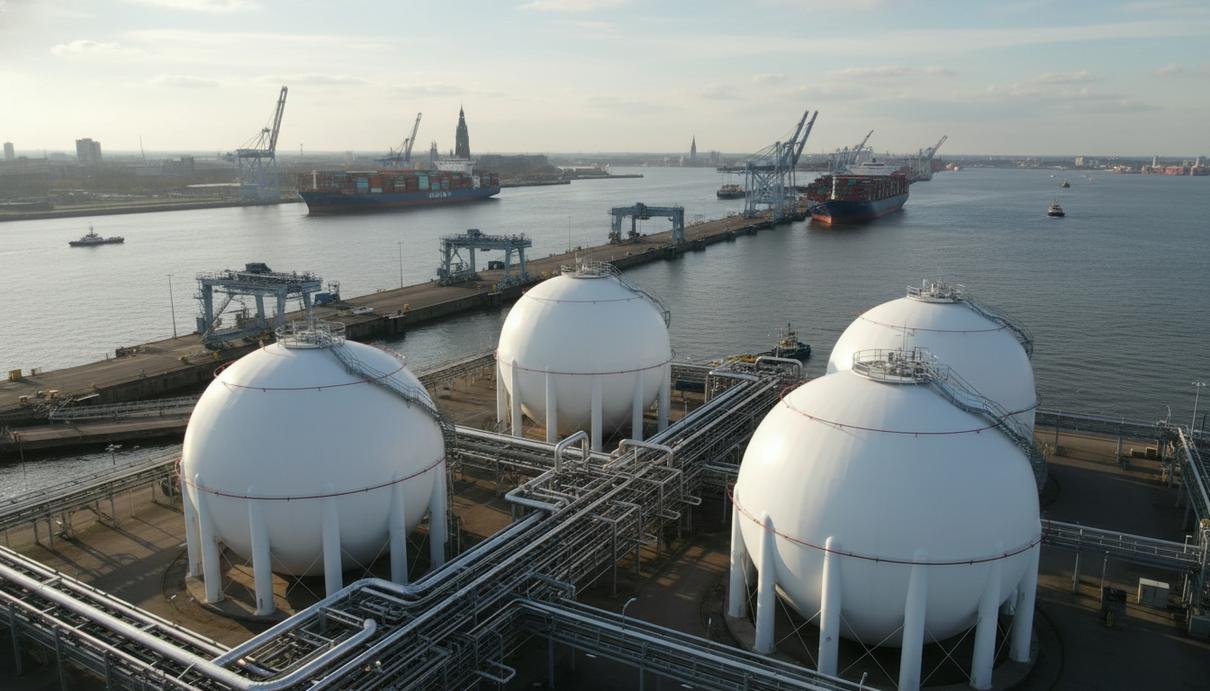 В порту Гамбурга построят первый в Германии крупный терминал для импорта аммиака Промышленные резервуары и система трубопроводов для перевалки аммиака в порту Гамбурга