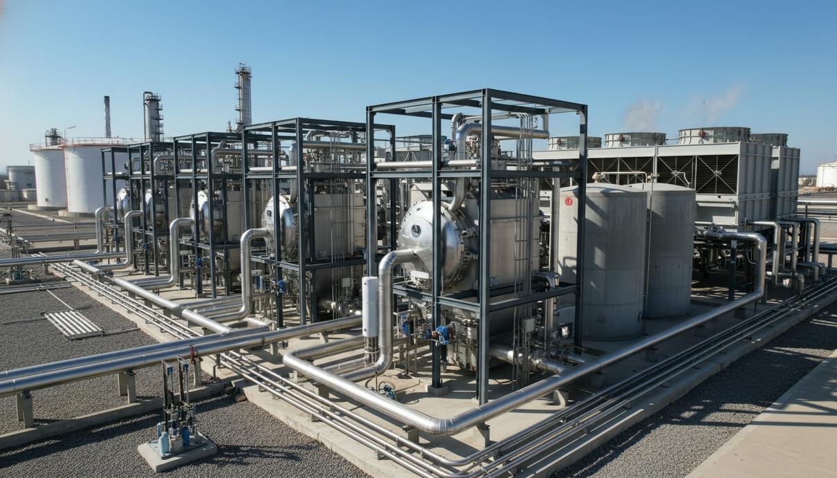 Промышленная модульная установка для производства водорода на открытой площадке нефтеперерабатывающего завода